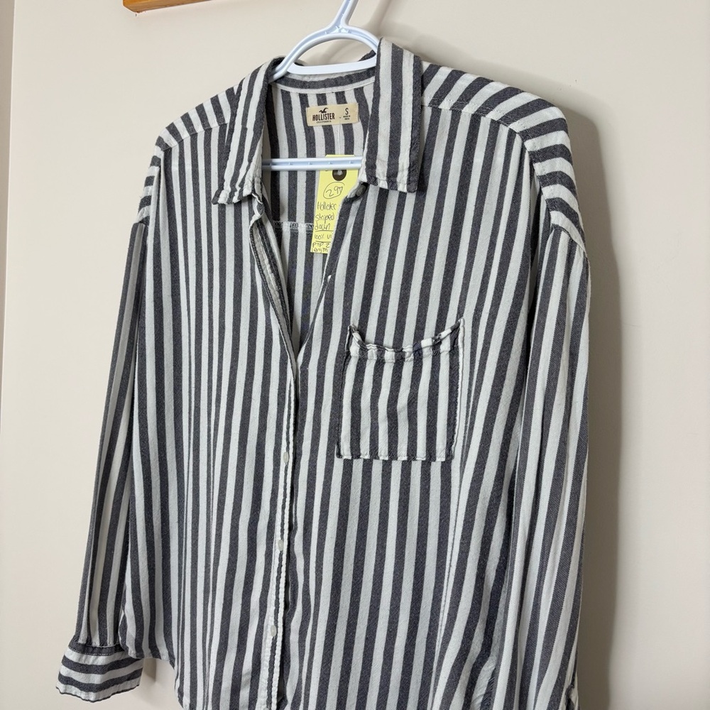 #297 Hollister Viscose Striped Button Down
